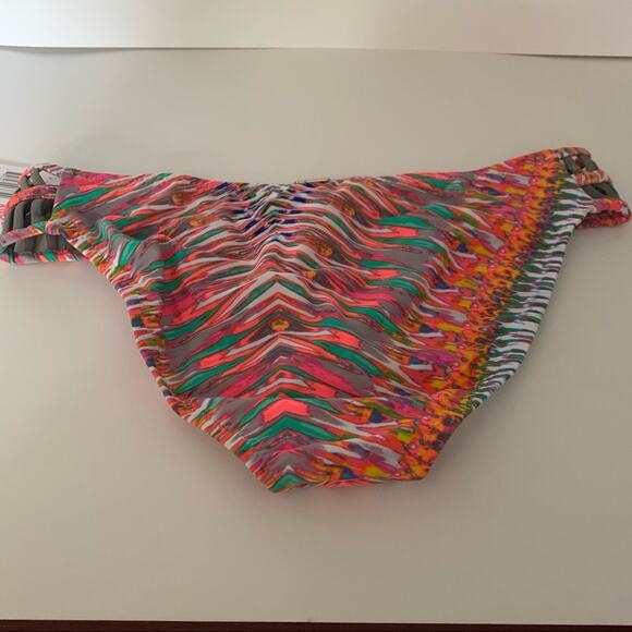 NWT Raisins Women's Multicolor Macrame Side Moderate Bikini Bottom Size L - Picture 7 of 9